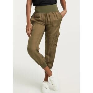 Cinq a Sept Giles Twill Cargo Joggers Cupro Olive